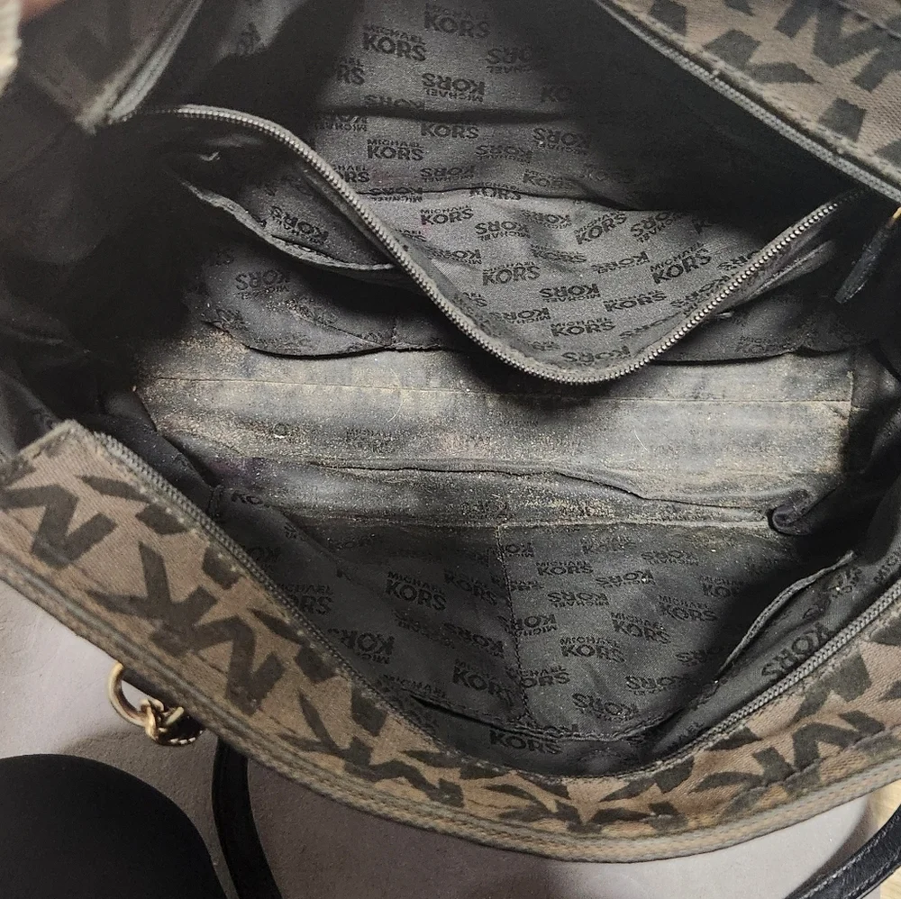Michael Kors Black Jet Set Logo Tote Bag Purse Authentic